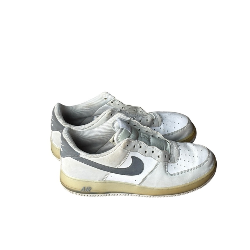 Nike Air Force 1 '07 Low Grey White Sneakers Shoes No Laces Mens Size 9